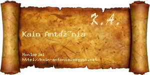 Kain Antónia névjegykártya