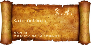 Kain Antónia névjegykártya